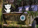 White Cat Car Forest Escape